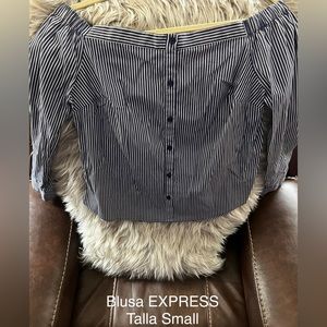 Express off the shoulder stripped top